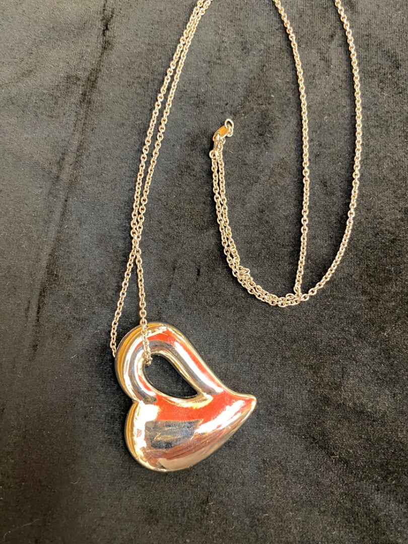 Avon Silver Heart Necklace