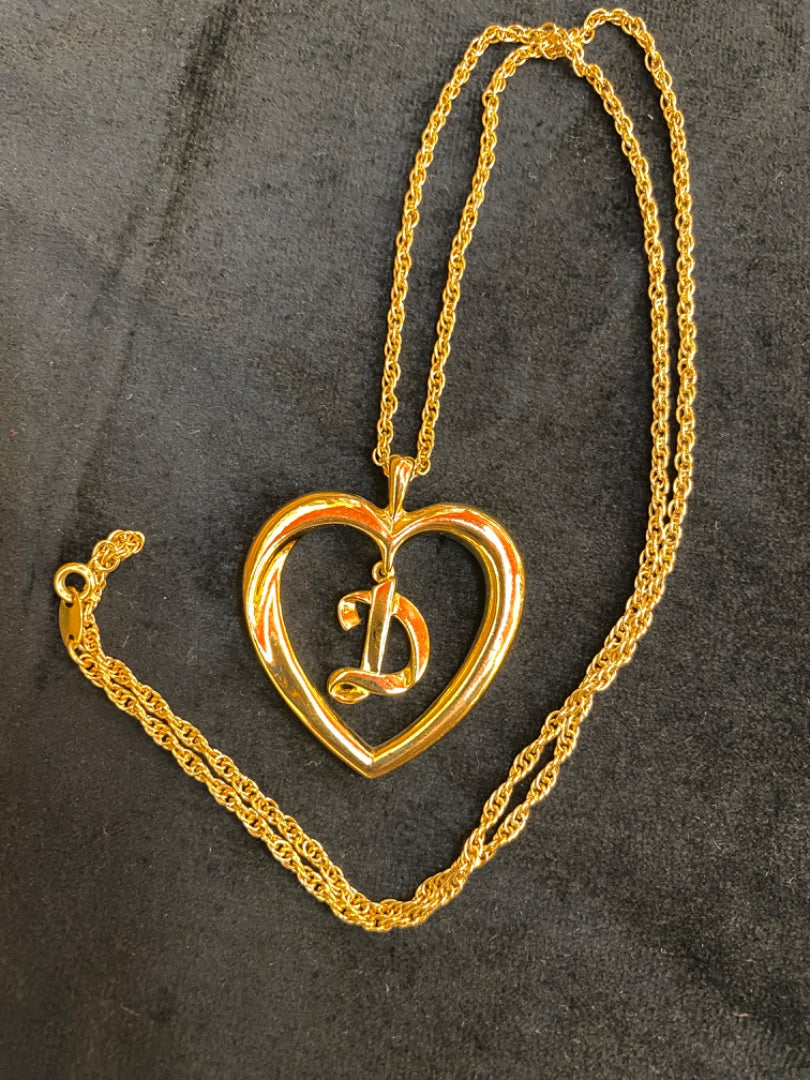 Avon Heart Necklace Initial "D"