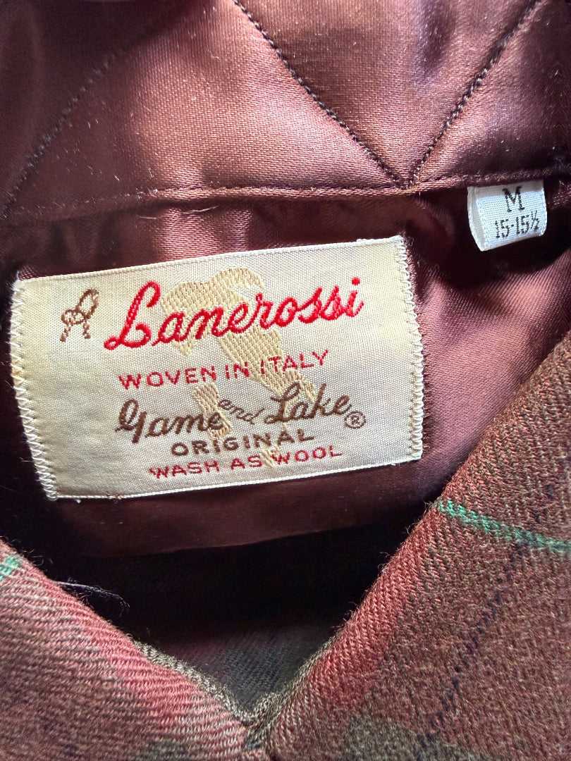 Vintage 50s Deadstock rayon loop collar flannel