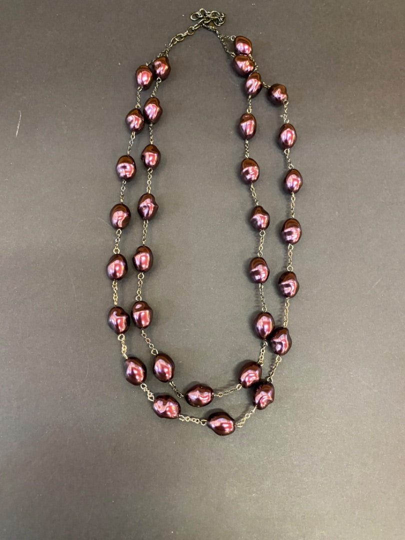 Purple Faux Pearl Necklace