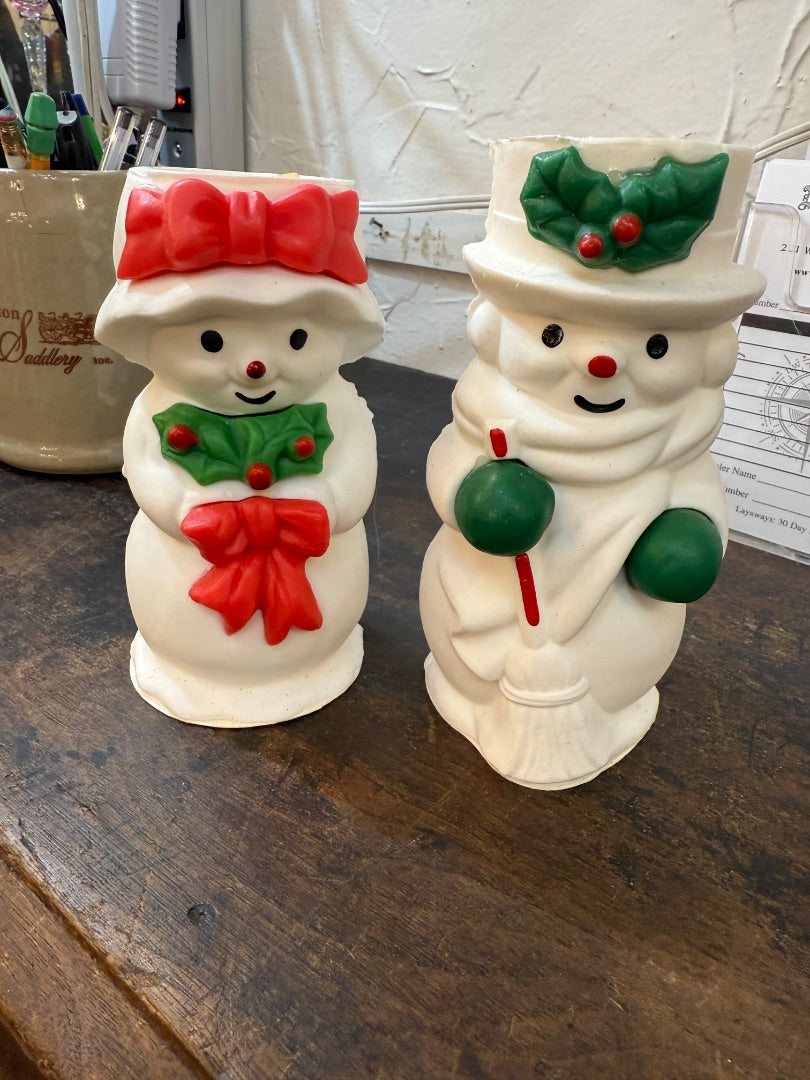 VTG Snowman candle