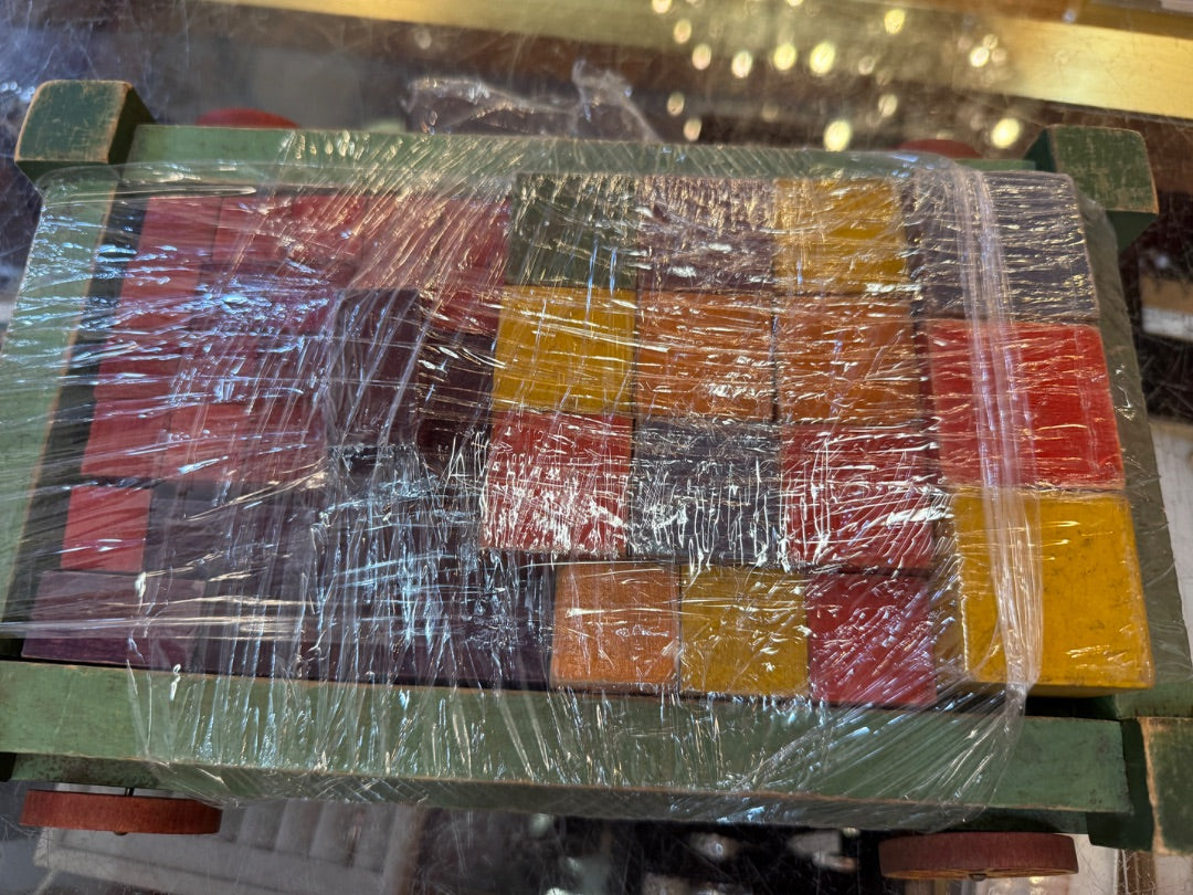 Blocks on wagon