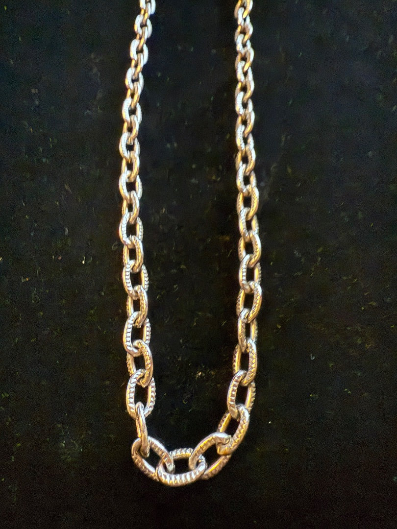 Heavy Silver Toned Chain Necklace