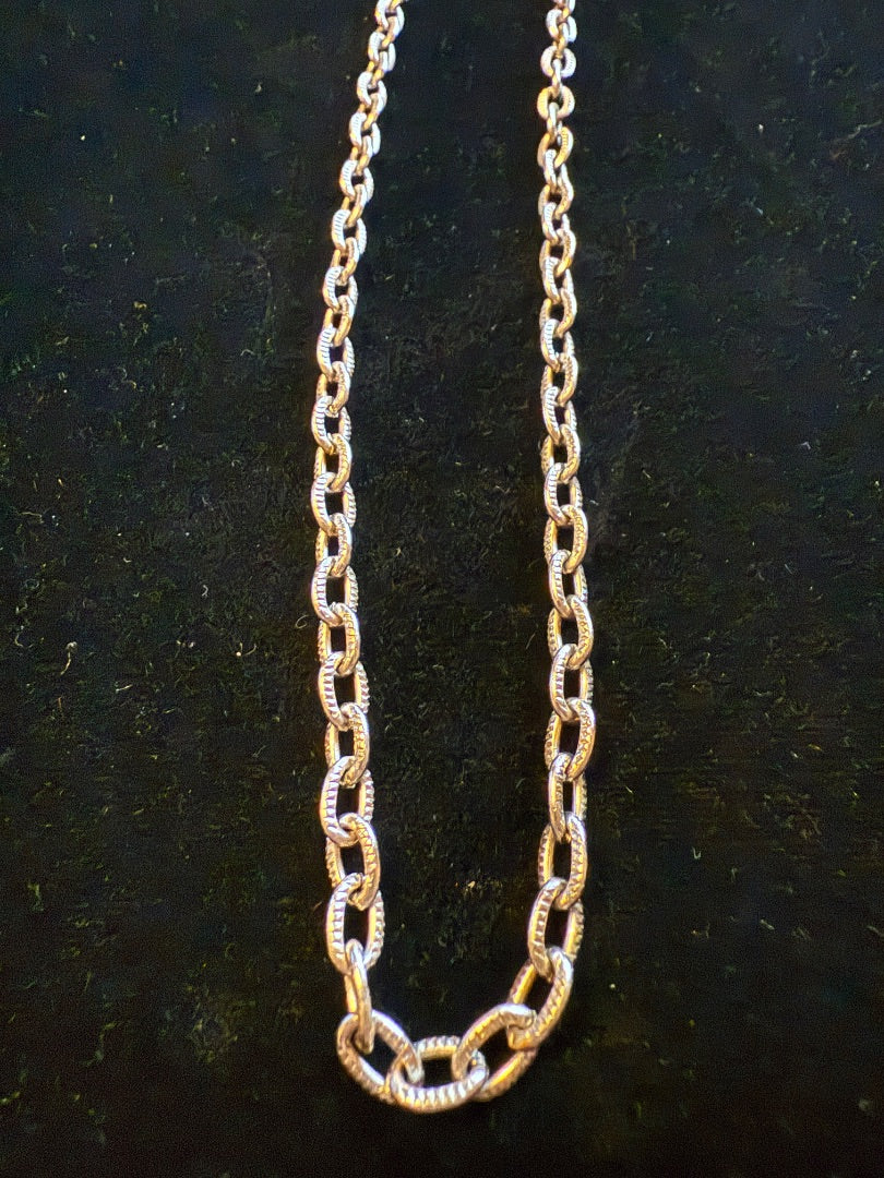 Heavy Silver Toned Chain Necklace