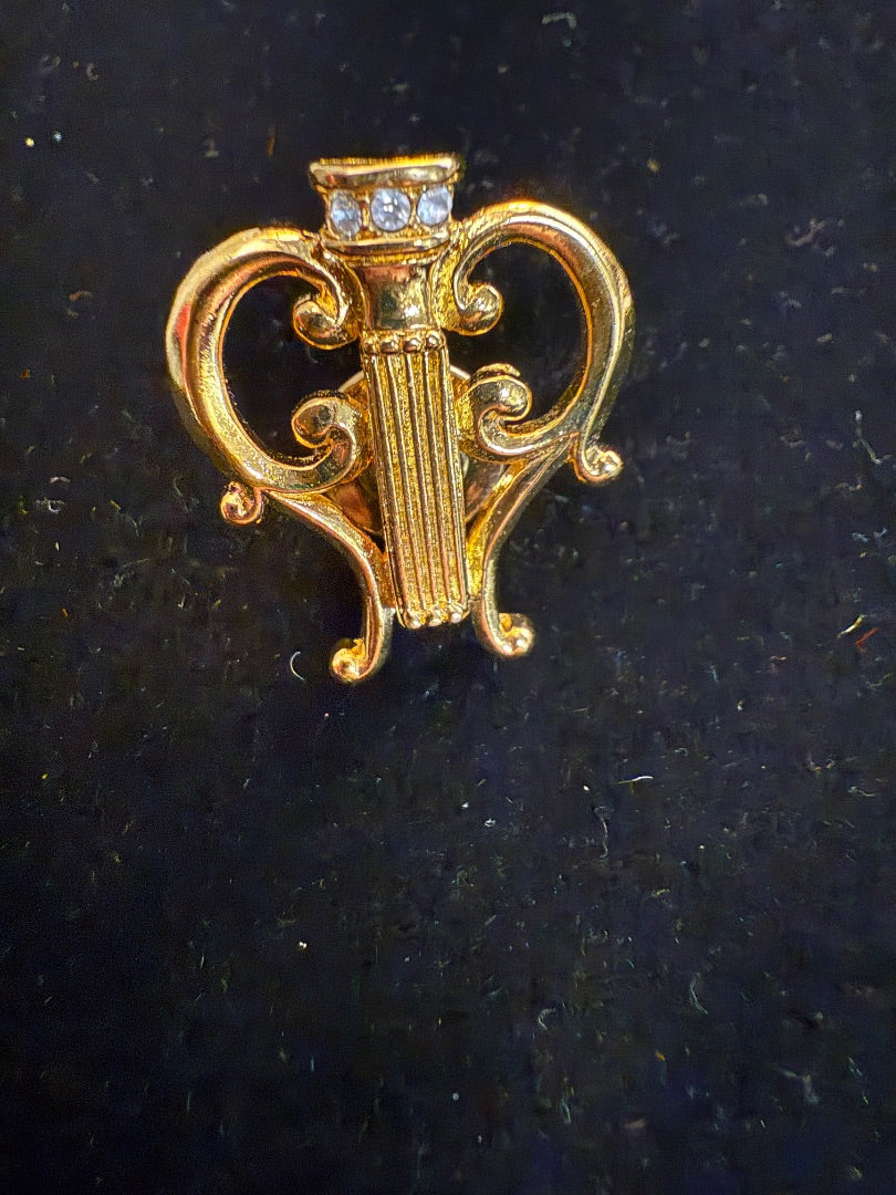 Music Harp Brooch / Pin