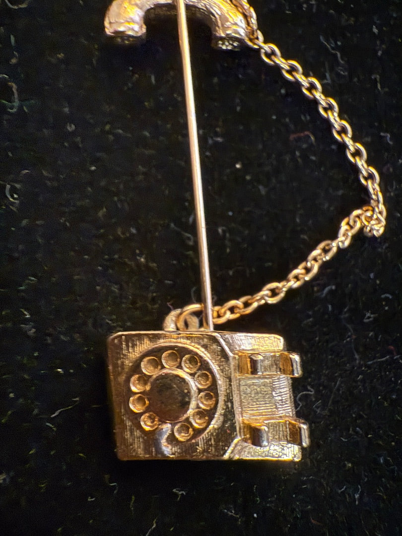 80's Telephone Stick PinBrooch