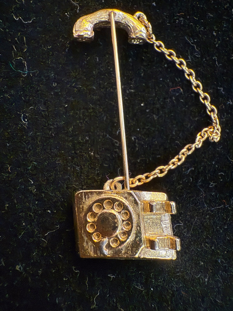 80's Telephone Stick PinBrooch