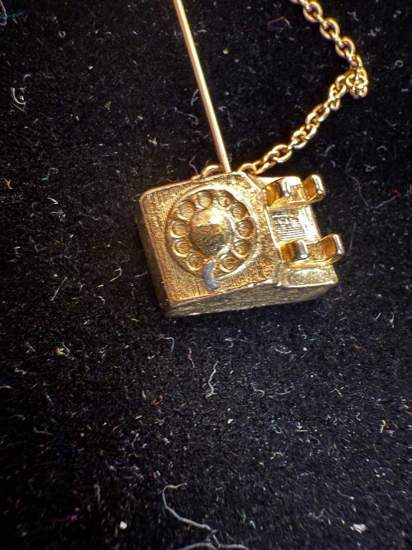 80's Telephone Stick PinBrooch