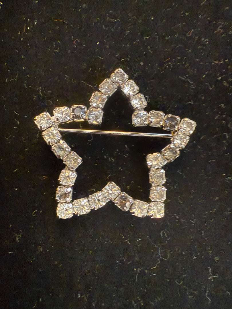 Vtg Avon Rhinestone Star Brooch
