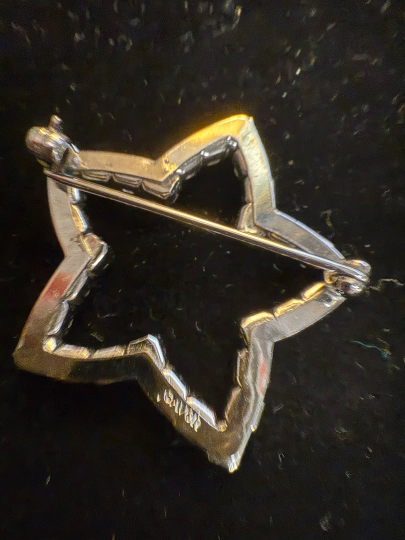 Vtg Avon Rhinestone Star Brooch