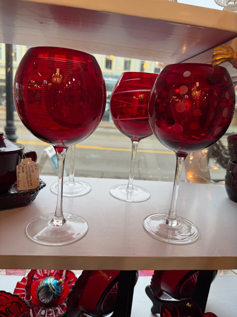 Ruby Red Mikasa Glasses NIB