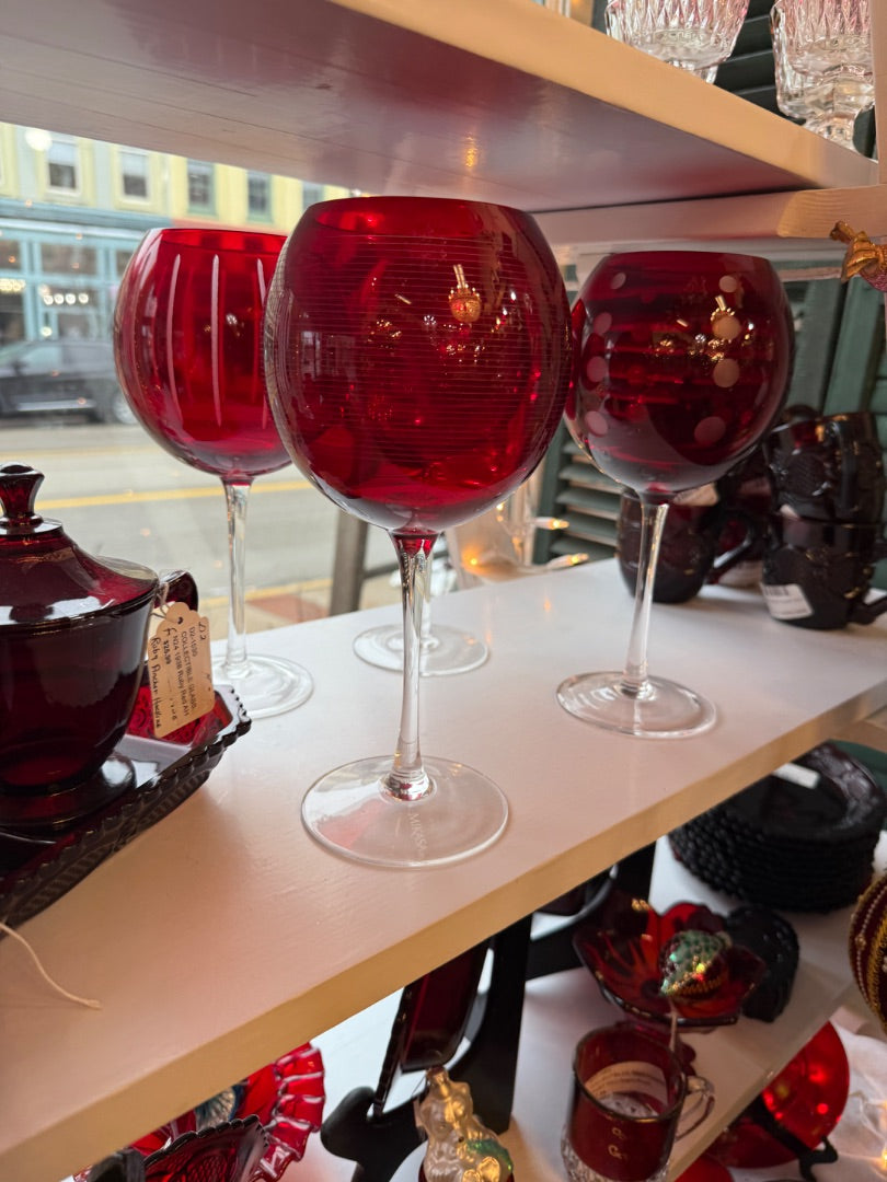 Ruby Red Mikasa Glasses NIB