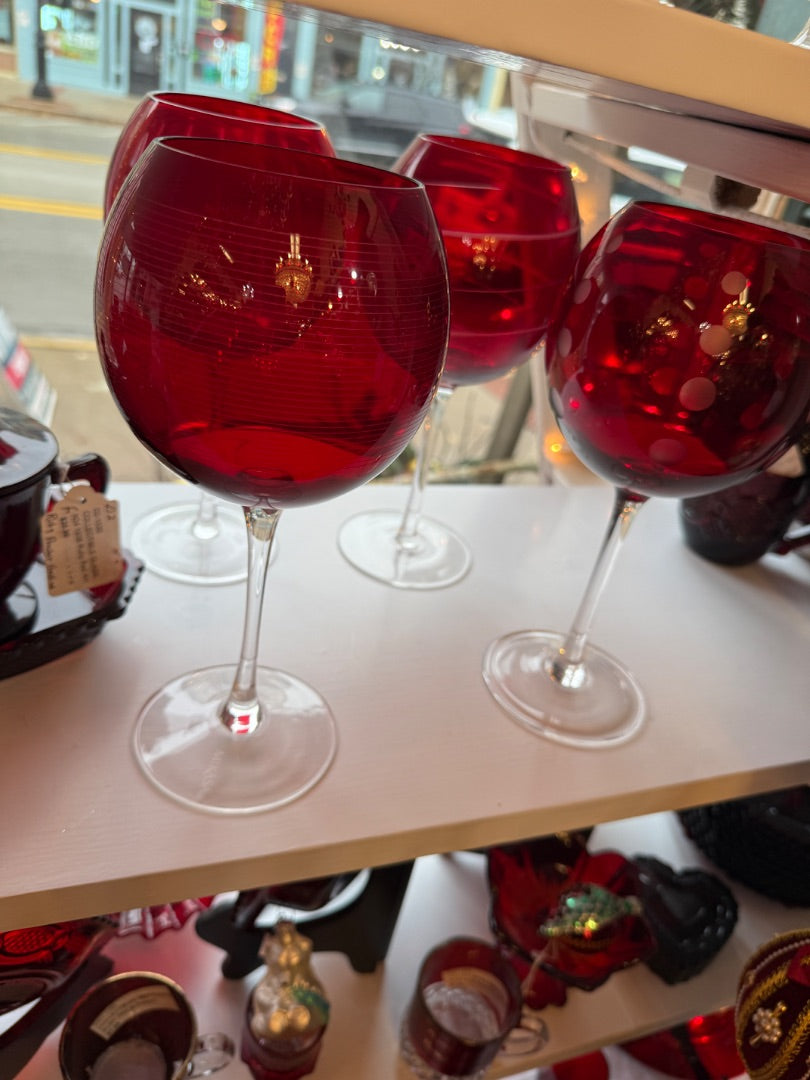 Ruby Red Mikasa Glasses NIB