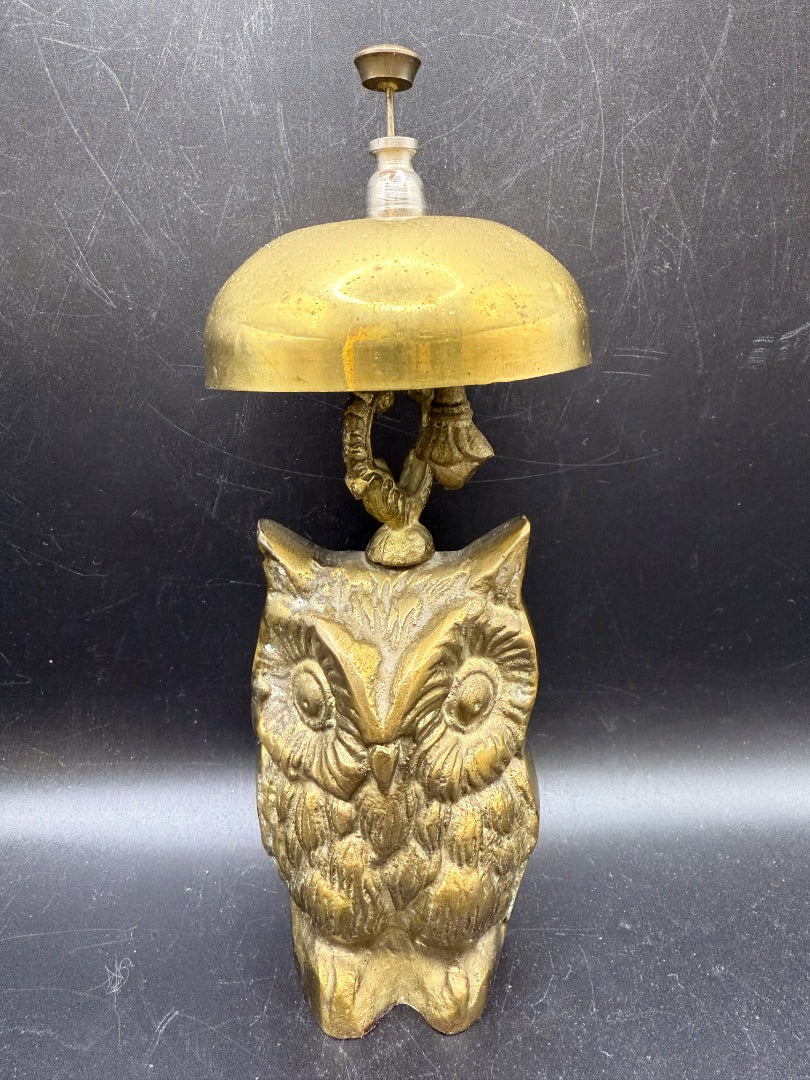 Brass Owl Hotel Desk Bell