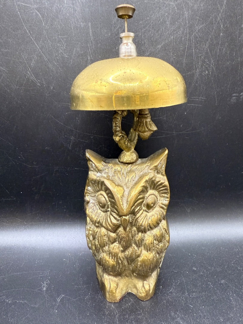 Brass Owl Hotel Desk Bell