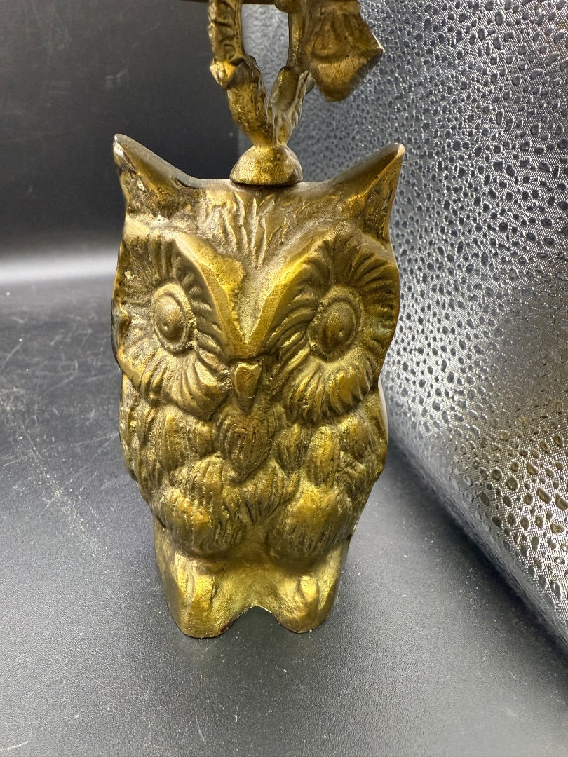 Brass Owl Hotel Desk Bell