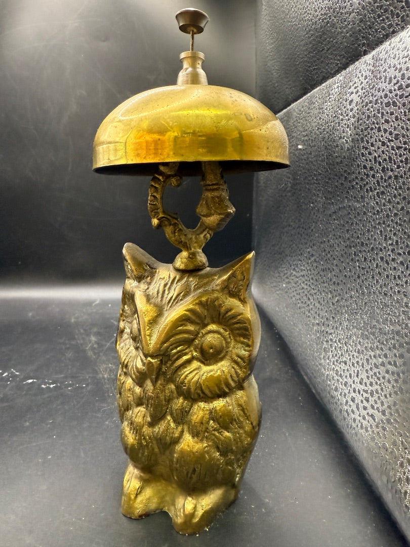 Brass Owl Hotel Desk Bell