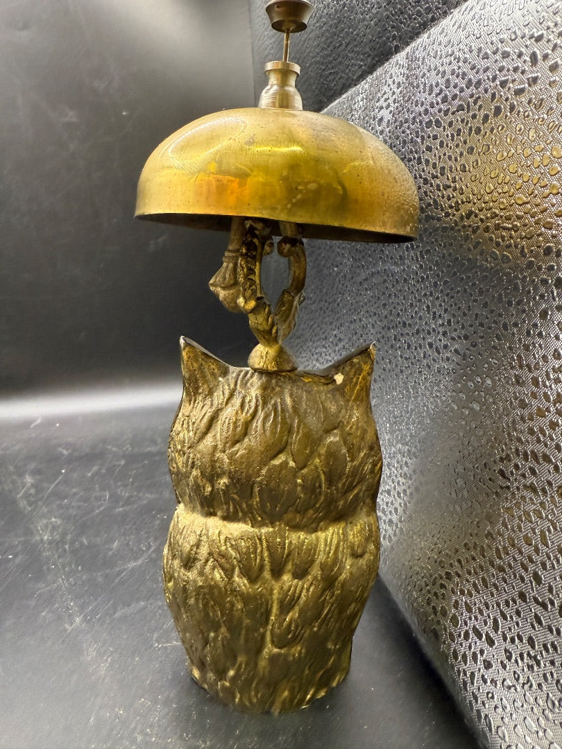 Brass Owl Hotel Desk Bell