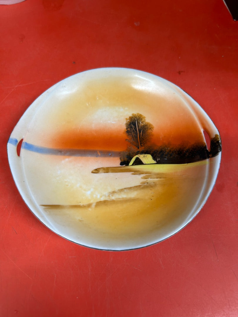 Painted glass plate