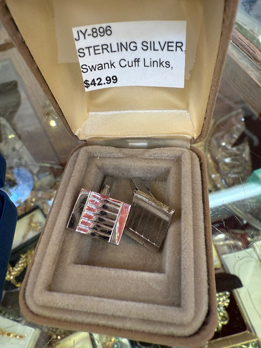 Sterling silver Swank Cuff Links