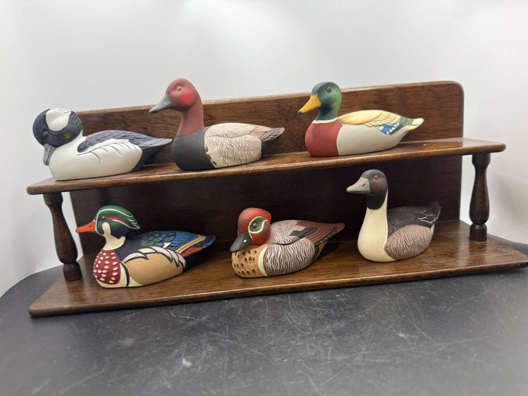 Avon Collector duck series x 6 w/shelf