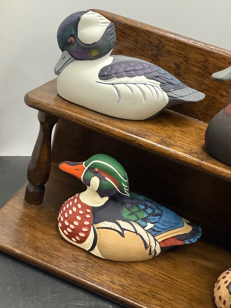 Avon Collector duck series x 6 w/shelf