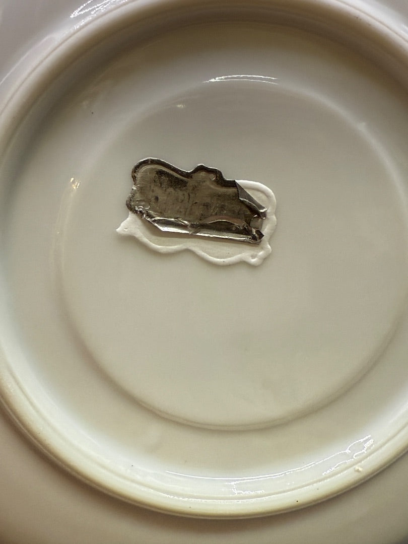Enesco purple violet teacup saucer