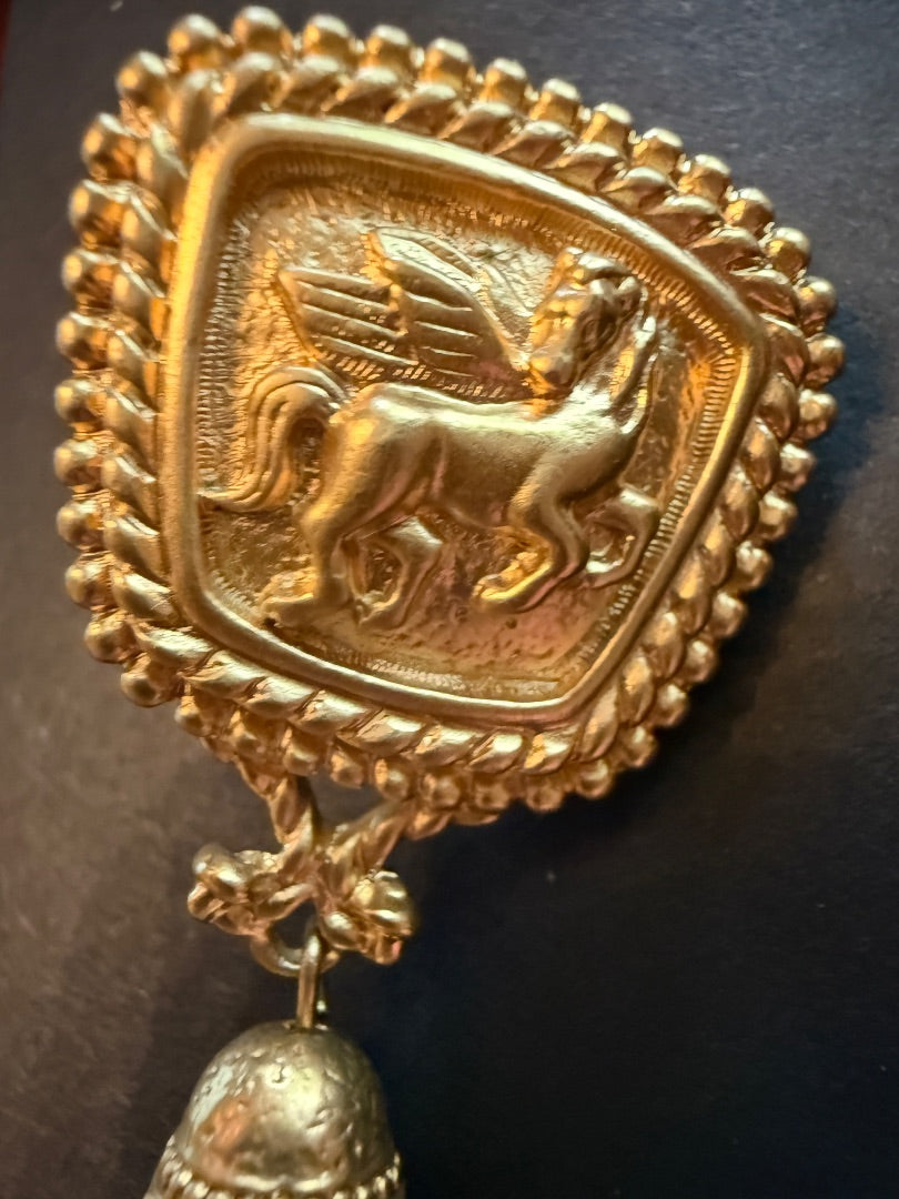 1980's Pegasus  Clip Earrings