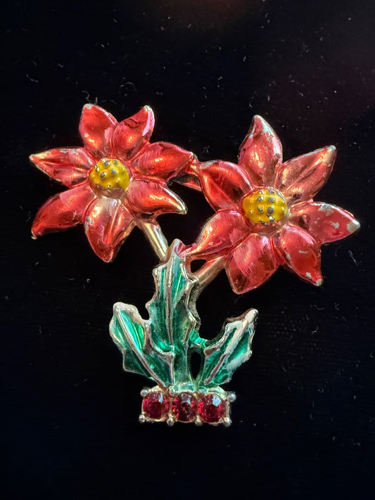 Vintage Avon Poinsettia Pin Brooch