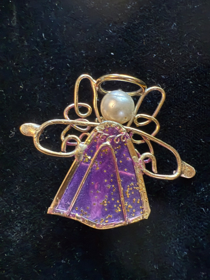 Purple Angel Pin Brooch Christmas Pin