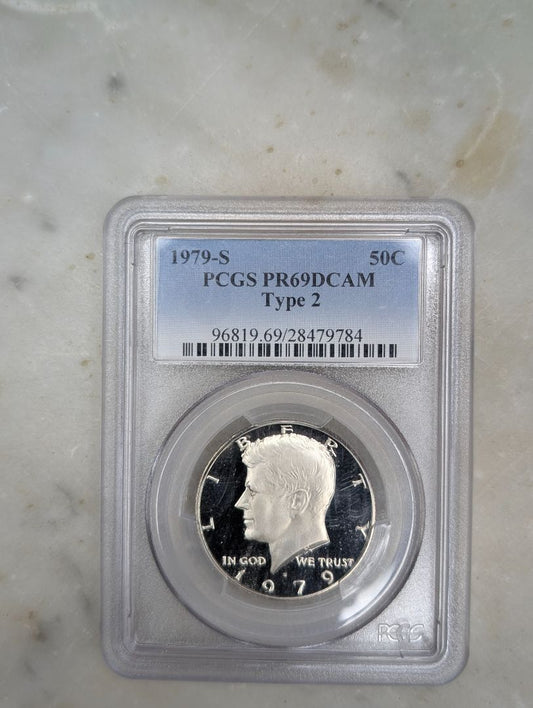1979-S PR69 DCAM Type 2Kennedy Half Dollar