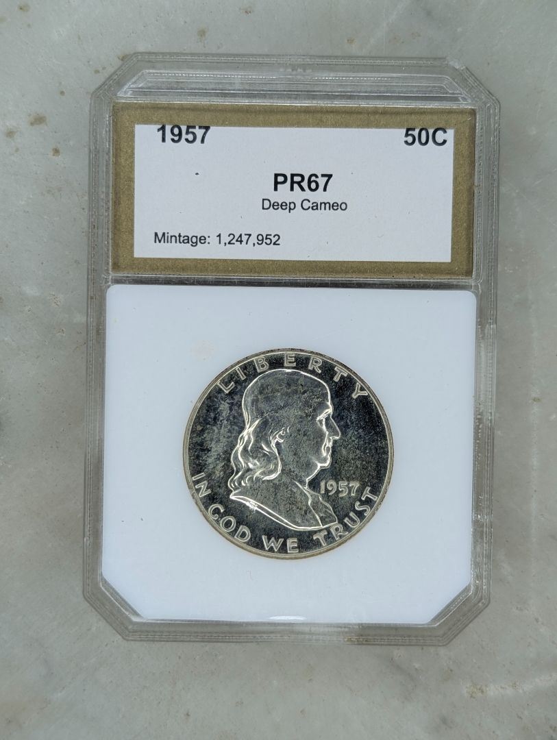 1957 Cameo Franklin Half Dollar