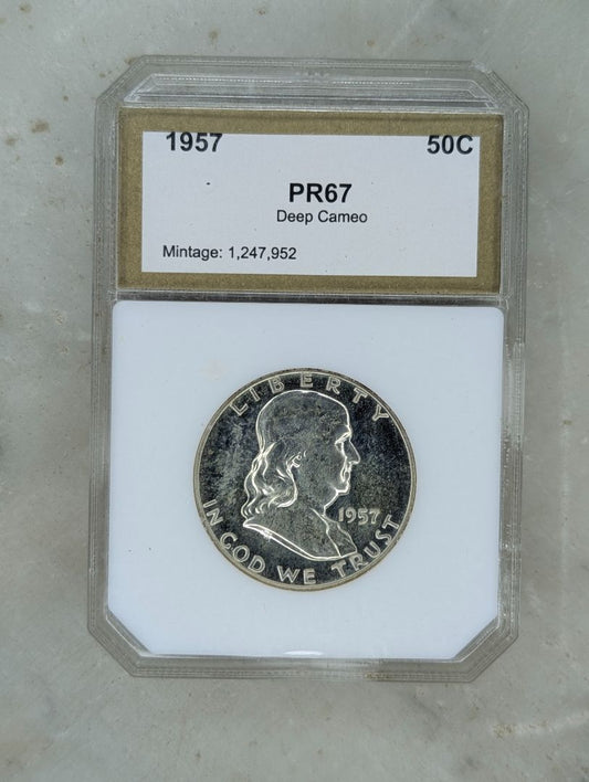 1957 Cameo Franklin Half Dollar