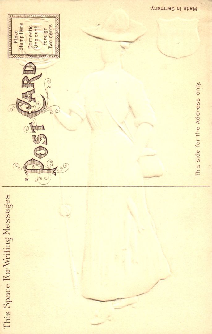 Women representing the State of Wisconsin holding fish and a fishing pole wearing a brown skirt white shirt