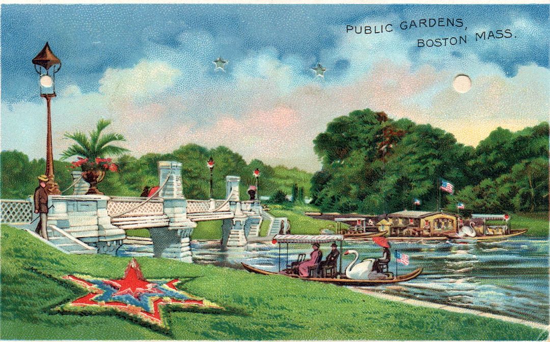 Public Gardens, Boston, Massachusetts HTL Hold to the Light postcard