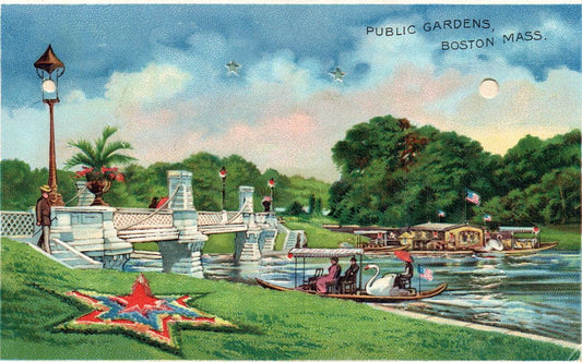 Public Gardens, Boston, Massachusetts HTL Hold to the Light postcard