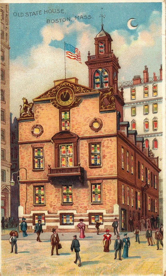 Old State House, Boston, Massachusetts HTL Hold to the Light postcard