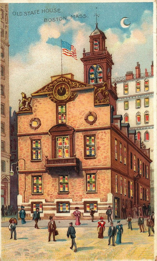 Old State House, Boston, Massachusetts HTL Hold to the Light postcard