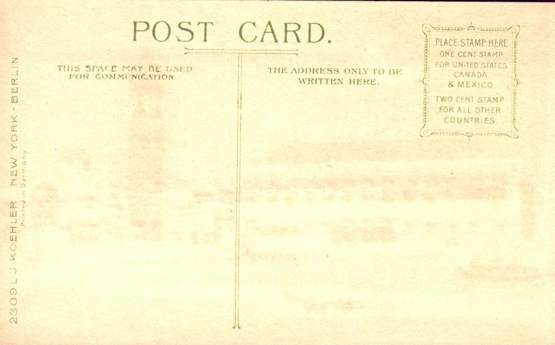 Public Library & New Old South Church, Boston, Massachusetts HTL Hold to the Light postcard