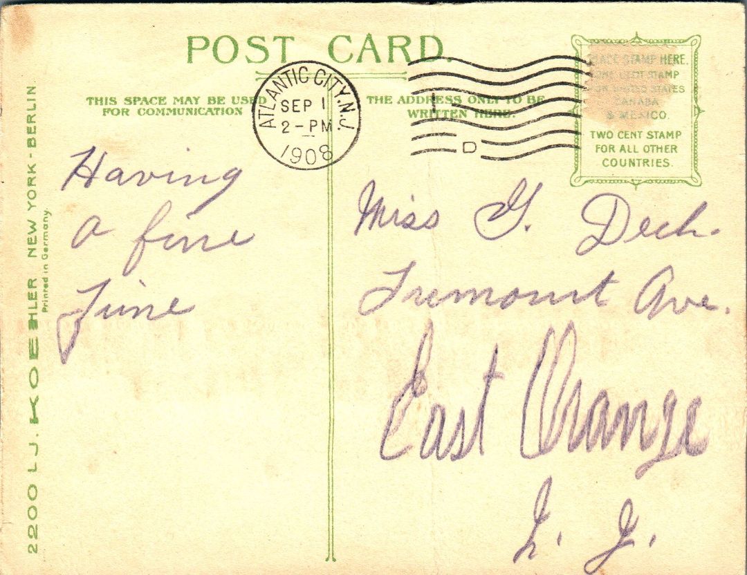 Absecom Light House and U.S. Life Saving Station, Atlantic City, New Jersey HTL Hold to the Light postcard