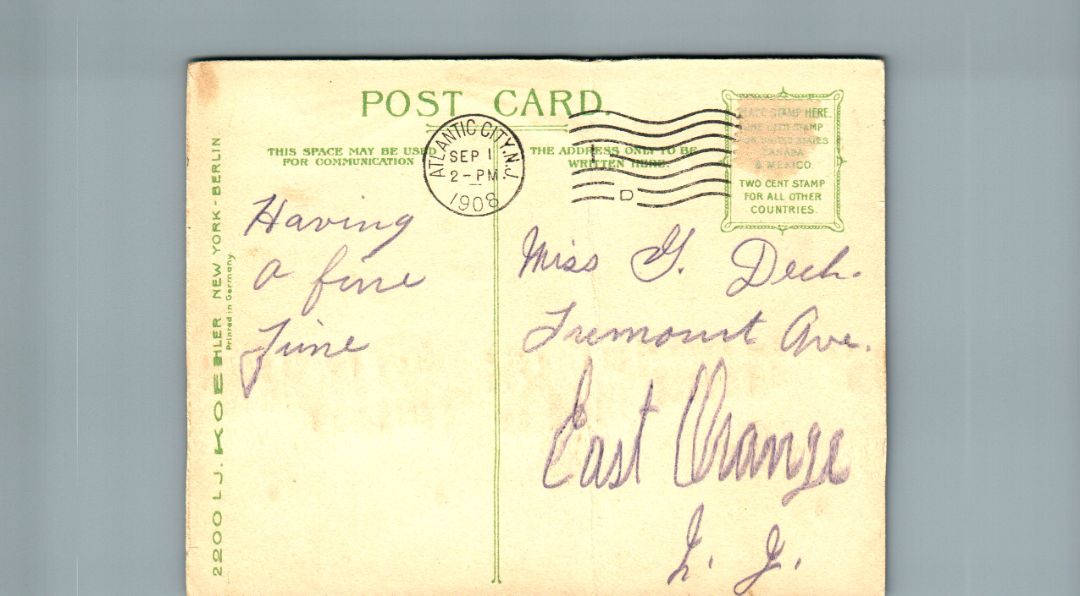 Absecom Light House and U.S. Life Saving Station, Atlantic City, New Jersey HTL Hold to the Light postcard