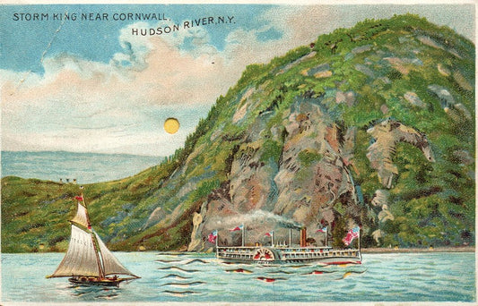 Storm King Near Cornwall, Hudson River, New York HTL Hold to the Light postcard