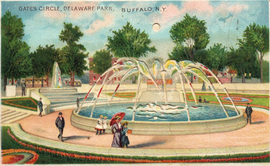 Gates Circle, Delaware Park, Buffalo, New York HTL Hold to the Light postcard