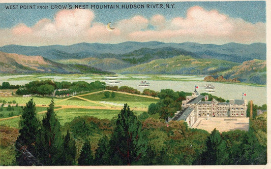 West Point From Crow's Nest Mountain, Hudson River, New York HTL Hold to the Light postcard