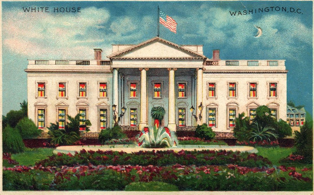 White House Washington D.C. Front View HTL Hold to the Light postcard