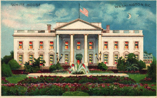 White House Washington D.C. Front View HTL Hold to the Light postcard