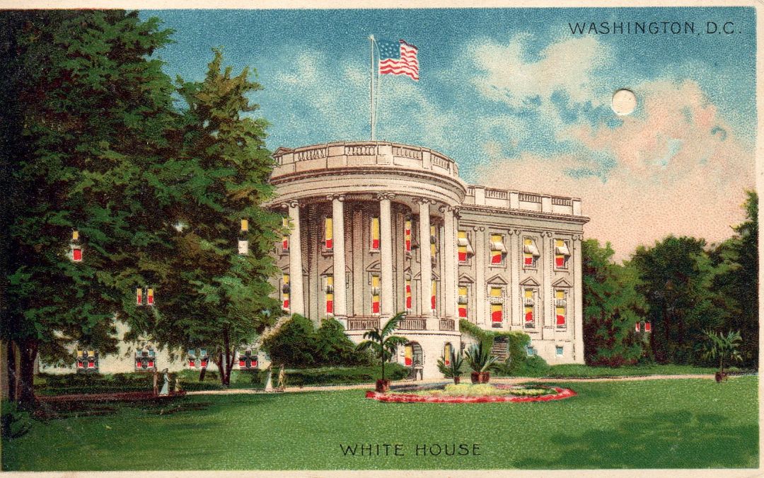 White House Washington D.C. Side View HTL Hold to the Light postcard