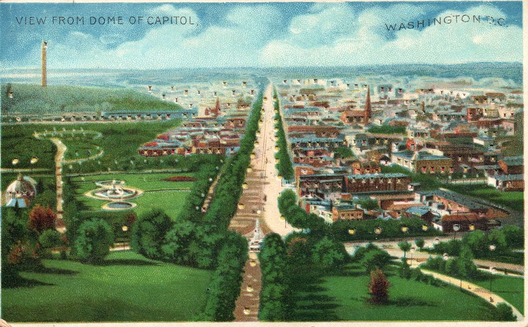 View From Dome Of Capitol, Washington D.C. HTL Hold to the Light postcard