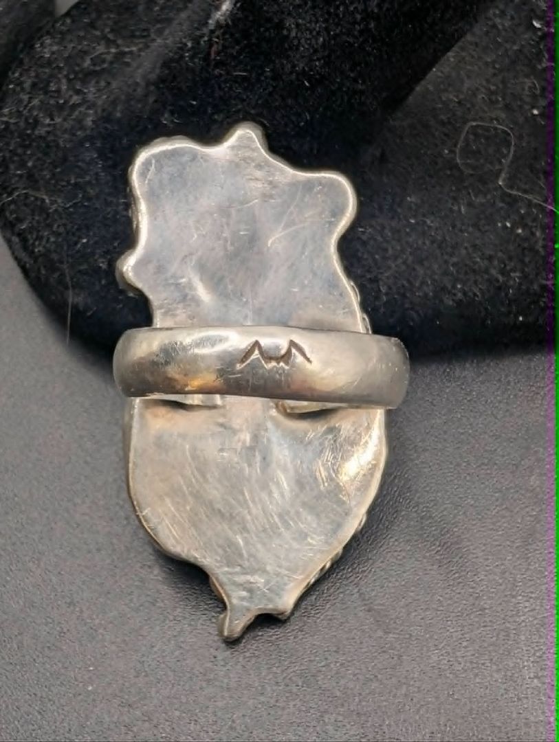 Native turquoise and Coral Ring
