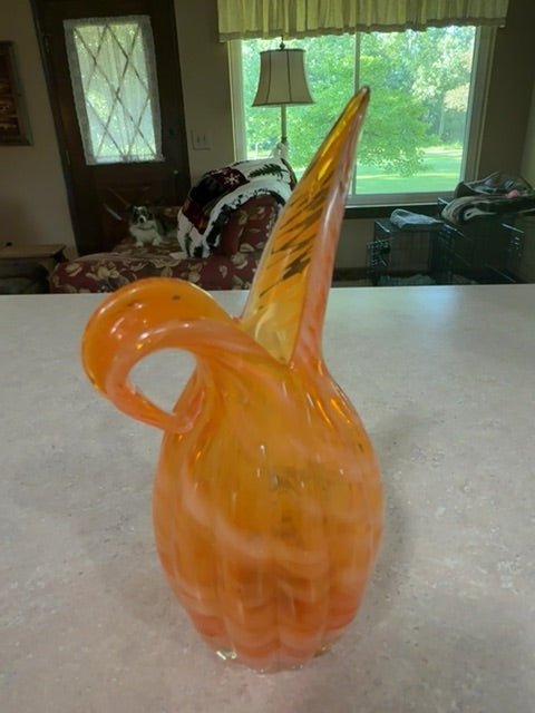 HB peach orange swirl vase/pitcher